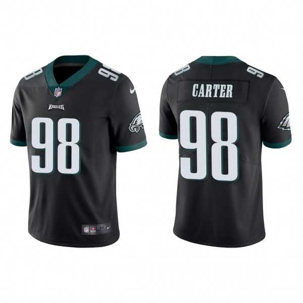 Men & Women & Youth Philadelphia Eagles #98 Jalen Carter Black Vapor Untouchable Limited Stitched Jersey